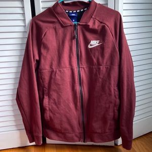 Nike Maroon thick zip up